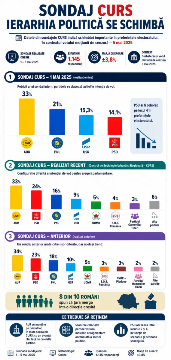 Infografic, Sondaj CURS realizat înainte de 5 mai
