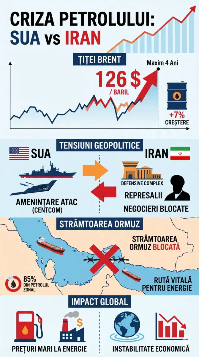 Infografic pret petrol 30 aprilie 2026