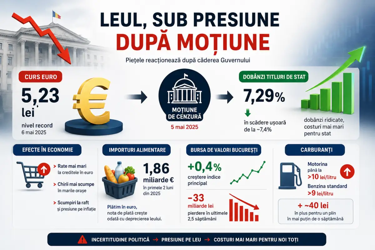 Leul sub presiune după moțiune