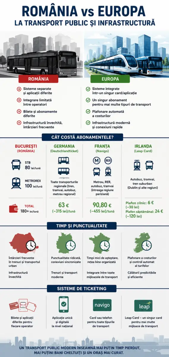 Transport public România vs Europa