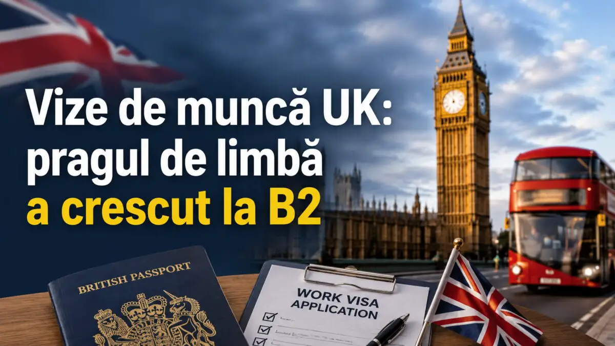 Reguli noi 2026: pragul B2 la limba engleză pentru vizele de muncă în UK. Ce trebuie să facă românii pentru a-și salva rezidența