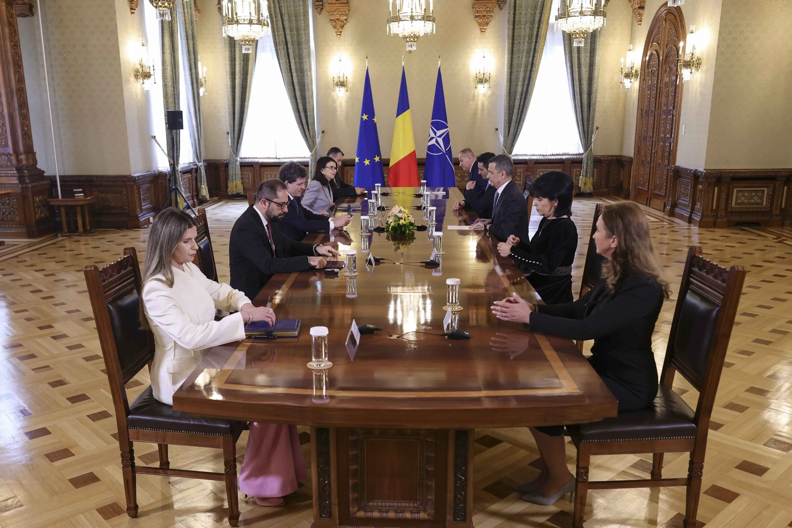 Consultari sustinute de presedintele Romaniei cu partidele parlamentare la Palatul Cotroceni, in Bucuresti, 23 iunie 2026. I