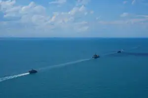 UPDATE. Nicușor Dan participă la ceremonia de acordare a pavilionului navei „Contraamiral August Roman”, alături de Recep Tayyip Erdoğan