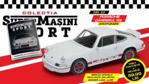 Colecția „SuperMașini Sport” vine cu o mașină legendară: Porsche Carrera RS. Macheta metalică și revista, de joi la chioșcuri