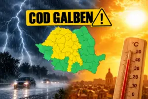 ANM anunță cod galben de vreme severă în aproape jumătate de țară. Furtuni, vijelii și grindină. Urmează și canicula