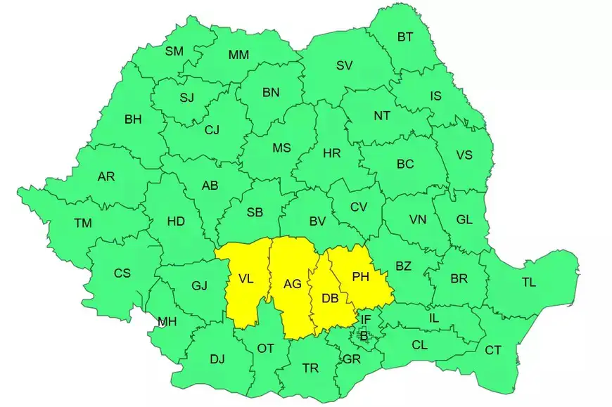 ANM, furtuni pe judete, 23 august 2026