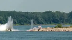 Stânca Pârjoaia a fost detonată cu 100 de kilograme de explozibil. Operațiunea decisivă pentru salvarea Centralei de la Cernavodă a reușit