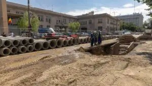 Rețeaua de canalizare din zona Gării de Nord se modernizează. Lucrările se fac odată cu refacerea liniei de tramvai
