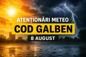 ANM a emis trei avertizări meteo pentru 8 august. Caniculă de până la 37 de grade, vijelii, grindină și ploi torențiale în mai multe regiuni