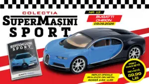 Bugatti Chiron, un model al superlativelor, în Colecția „SuperMașini Sport”. Macheta metalică și revista, de joi la chioșcuri!