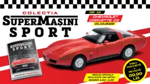 Colecția „SuperMașini Sport” se întoarce în lumea “clasicelor” cu Chevrolet Corvette C3. Macheta metalică și revista, de joi la chioșcuri!