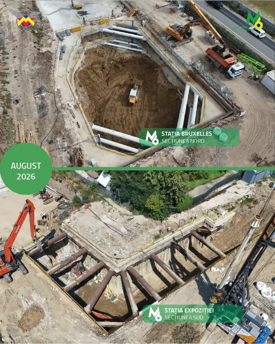 Magistrala 6 de metrou avansează. Cât au săpat cele două TBM-uri și în ce stadiu sunt stațiile spre Aeroportul Otopeni