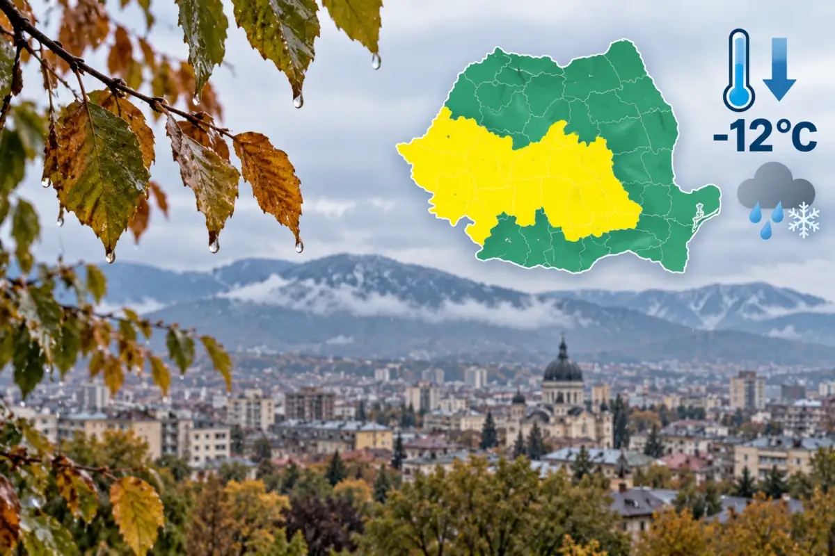 Vremea se schimbă radical în România. Temperaturile scad cu 12 grade și apare ninsoarea. Zonele vizate