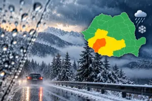 ANM a emis cod portocaliu și cod galben de ploi și ninsori. Se depune strat de zăpadă de până la 30 cm. Cum va fi vremea în București