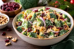 Când portofelul dictează meniul. O rețetă simplă, ieftină si rapidă: salată cu broccoli și merișoare
