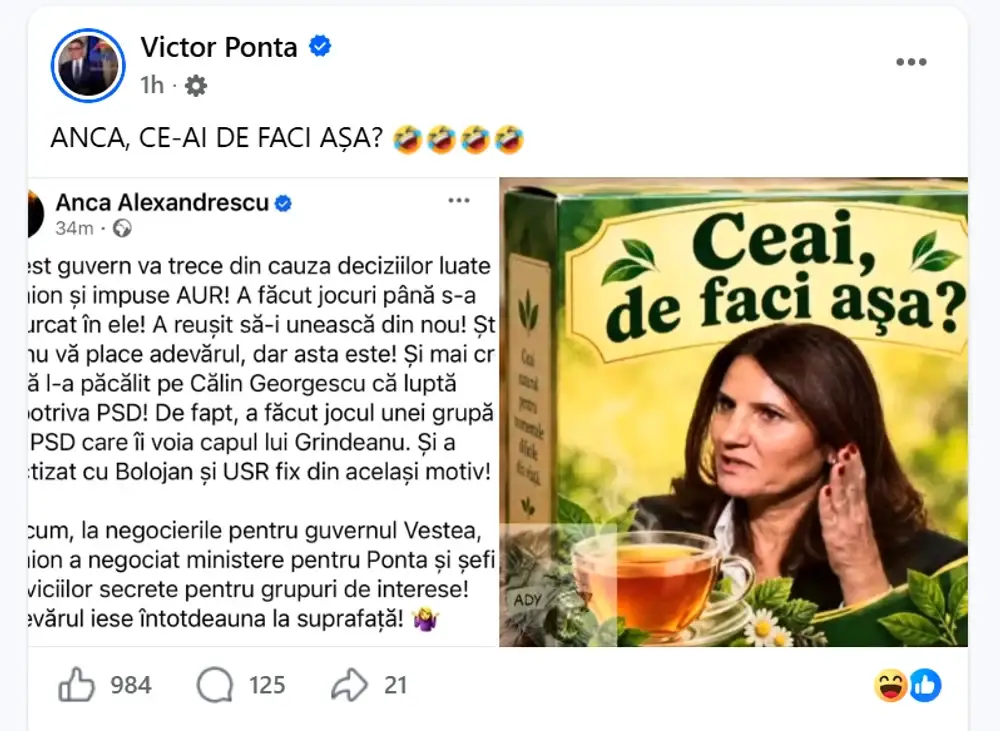 Captură Facebook, Victor Ponta