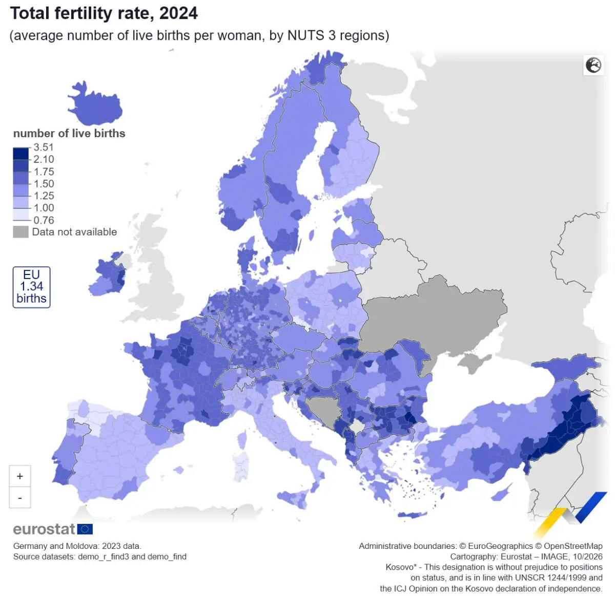 Eurostat fertilitate 2024
