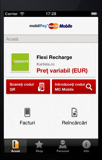 Clienţii Cosmote îşi pot plăti facturile prin aplicaţia mobilPay MasterCard Mobile