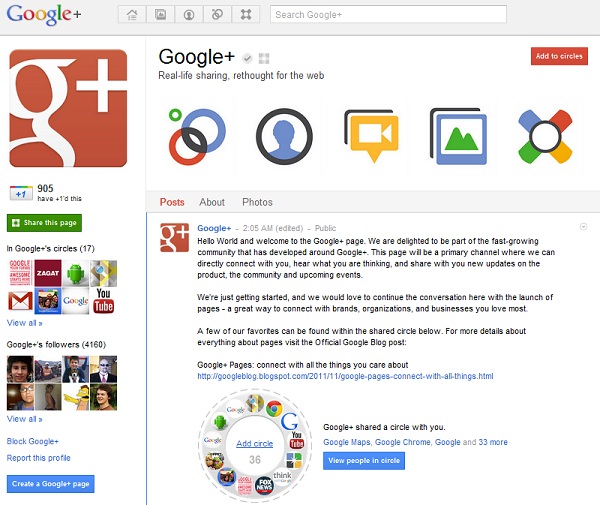 Google a lansat Google+ Pages