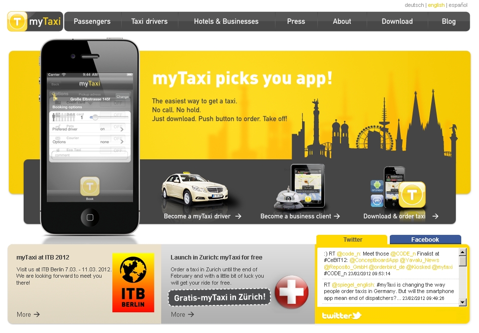 Nemții pot chema taxiul cu o aplicație pentru smartphone. myTaxi naște scandal