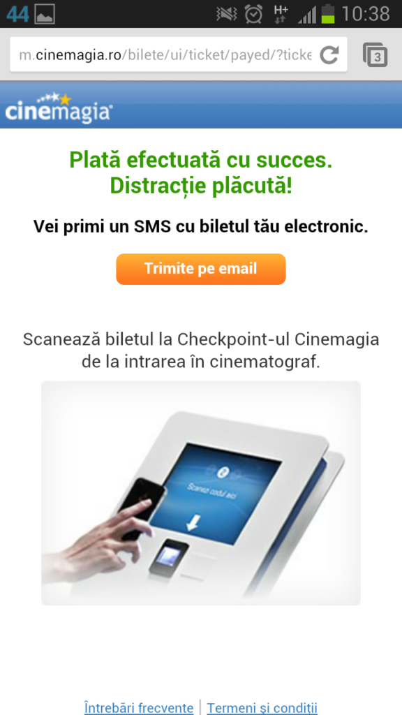 Utilizatorii Vodafone pot plăti biletele la film cu smartphone-ul