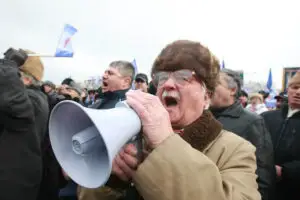 Sindicaliștii Posta Română protestează în Piața Constituției