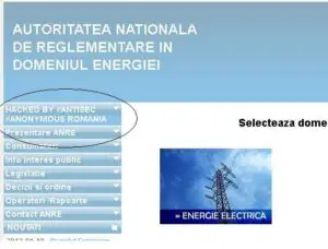 Site-ul ANRE doborât de Anonymous marţi nu funcţionează nici azi