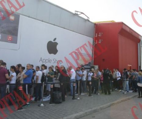 Sute de persoane au stat la coadă la eMAG Apple Shop