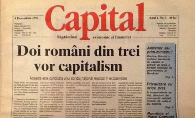 Capital aniversează 23 de ani: „Doi români din trei vor capitalism”