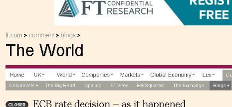 Financial Times agită pieţele financiare cu o ştire greşită privind BCE