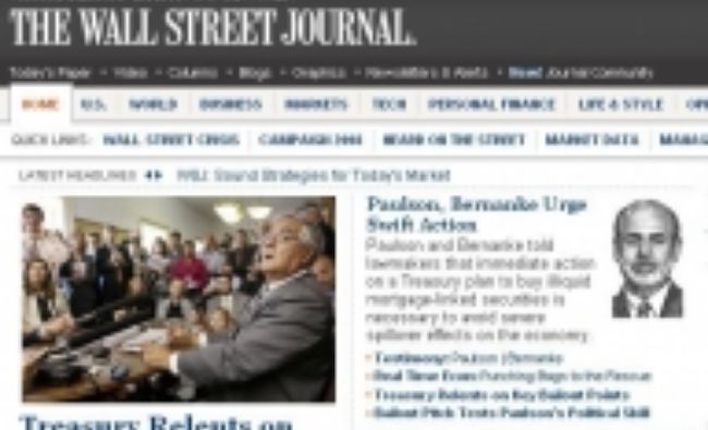 Wall Street Journal renunţă la unele secţiuni din cauza scăderii veniturilor din publicitate