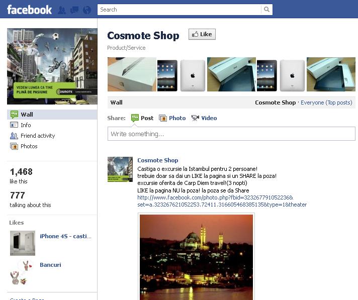 ATENŢIE: Concurs fals pe Facebook şi în numele Cosmote
