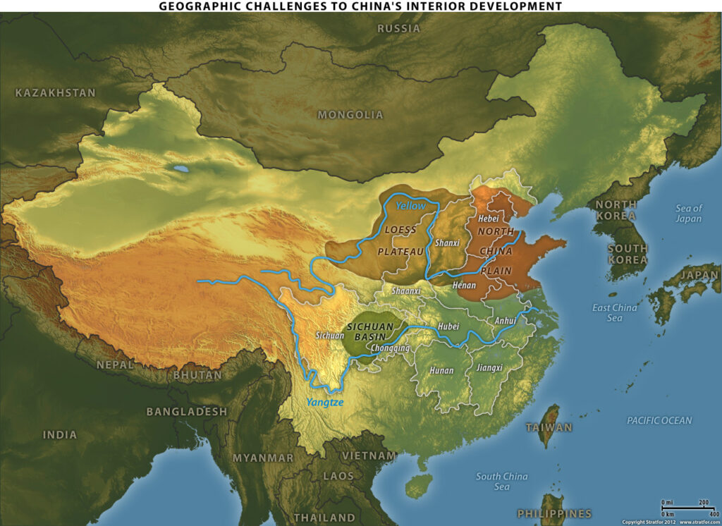 Obstacolele geografice din calea dezvoltării Chinei