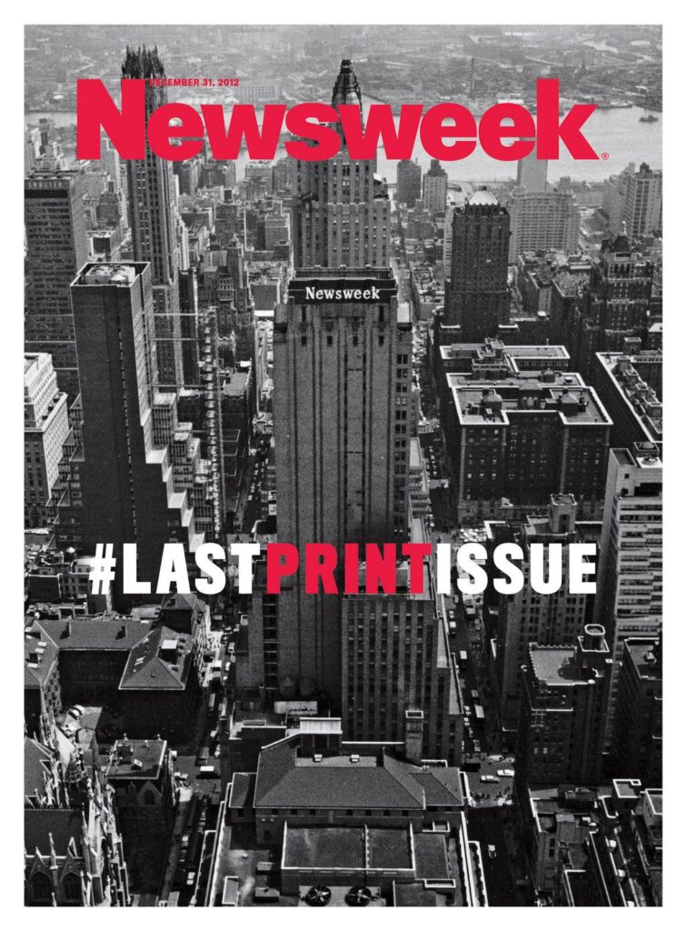 Revista americană Newsweek a scos pe piață ultimul său număr tipărit