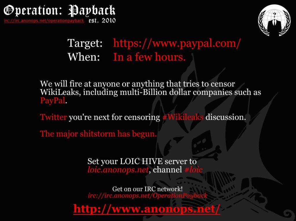Activiştii cibernetici de la Anonymous lansează atacuri informatice în apărarea fondatorului Wikileaks