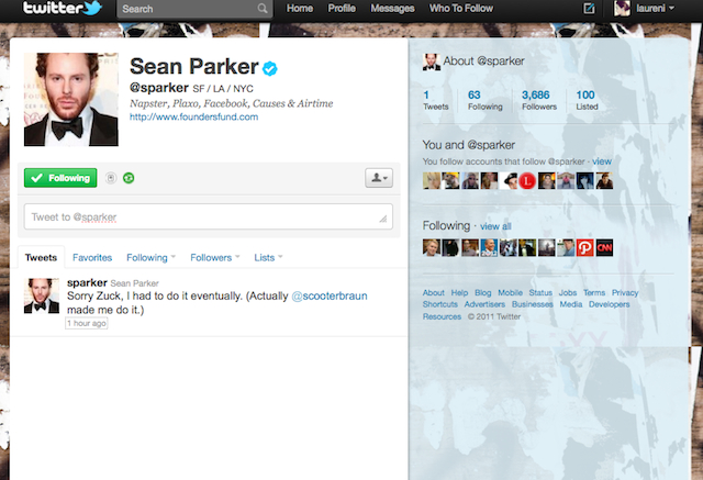 Sean Parker părăseşte Facebook pentru Twitter, adresând scuzele de rigoare lui Zuckerberg