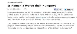 THE ECONOMIST: A ajuns România mai rău decât UNGARIA?