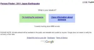 Google ajută la găsirea persoanelor dispărute în Japonia