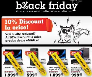 Black Friday: eMAG a epuizat stocul de produse promoţionale