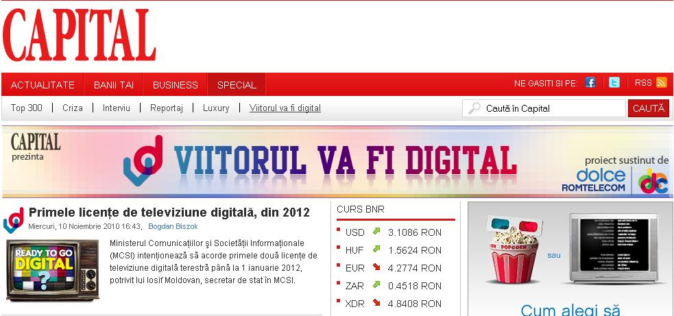 Viitorul va fi digital, o nouă secţiune pe Capital.ro